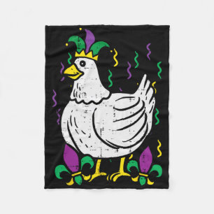 Mardi Gras Kyckling Rolig Outfit Jordbruk Män Kvin Fleecefilt