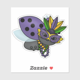 Mardi Gras Ladybug Klistermärken