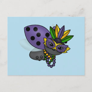 Mardi Gras Ladybug Vykort