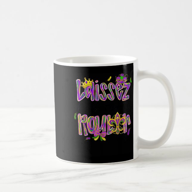Mardi Gras Laissez Les Bon Temps Rouler Beads Fleu Kaffemugg (Höger)
