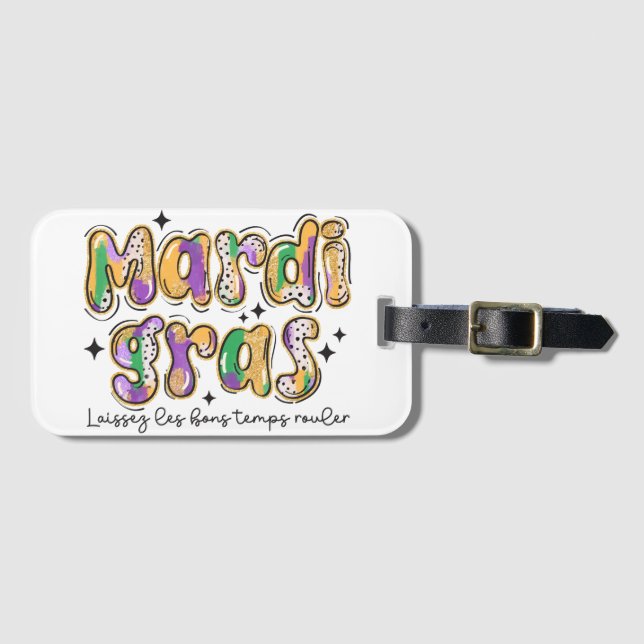 Mardi Gras Laissez Les Bons Temps Rouler Bagagebricka (Framsida horisontal)