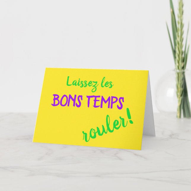 Mardi Gras Laissez Les Bons Temps Rouler Kort (Framsida)