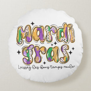 Mardi Gras Laissez Les Bons Temps Rouler Rund Kudde