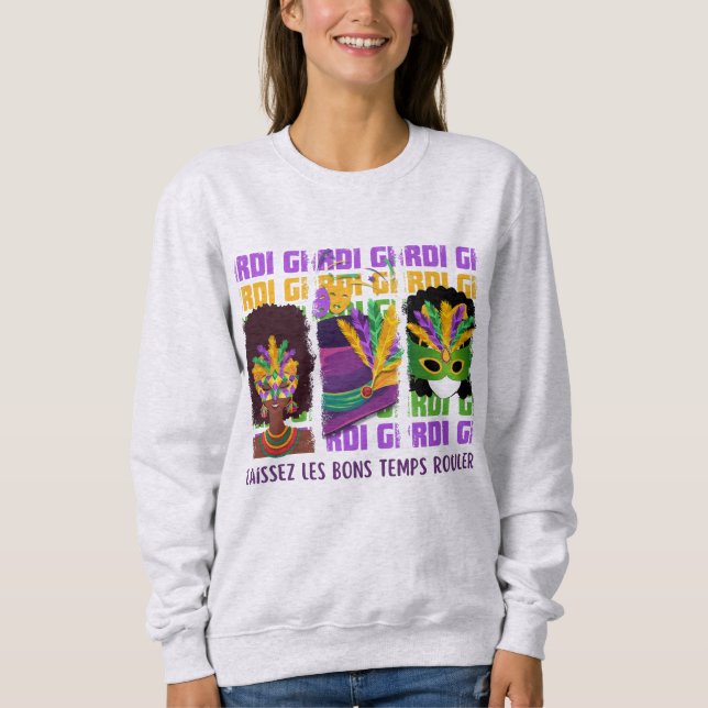MARDI GRAS Laissez Les Bons Temps Rouler T Shirt (Framsida)