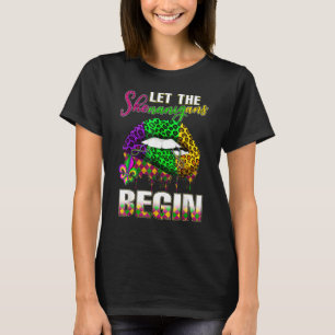 Mardi Gras Läppar Queen Carnival Costume Lila & Go T Shirt