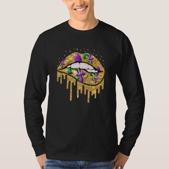 Mardi Gras Läppar Queen Carnival Costume Women Fle T Shirt (Framsida)