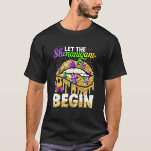 Mardi Gras Läppar Queen Costume Women Let Shenanig T Shirt