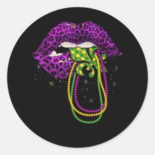 Mardi Gras Läppar Queen Tjock Bead tisdag New Orle Runt Klistermärke
