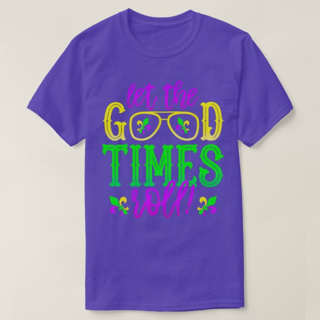 Mardi Gras lät Bra Times Roll Fleur De Lis TS T Shirt (Design framsida)