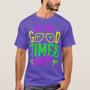 Mardi Gras lät Bra Times Roll Fleur De Lis TS T Shirt