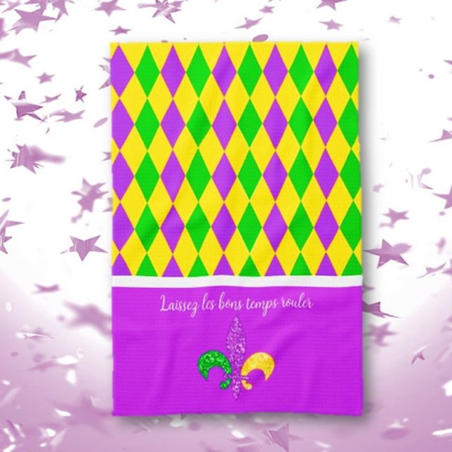 Mardi Gras! Låt Bra Times Roll Kitchen Towel Kökshandduk (Skapare uppladdad)