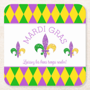 Mardi Gras! Låt Bra Times Roll pappert underlägg Papper Kvadrat