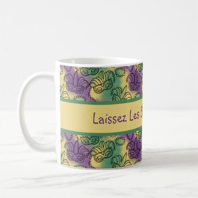 Mardi Gras Låt De Goda Tiderna Rulla Kaffemugg (Vänster)
