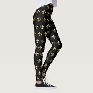 Mardi Gras Leggings fleur de lis black guld