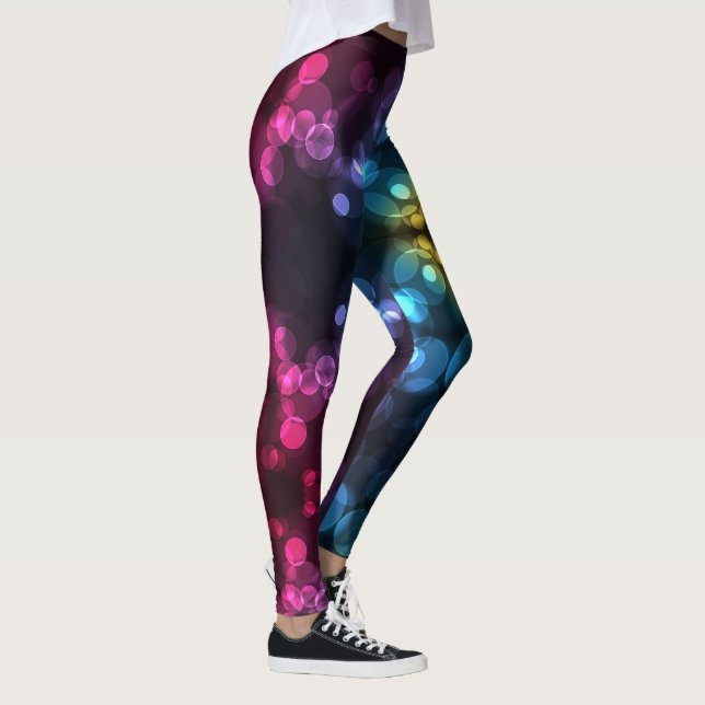 Mardi Gras Leggings Guld Black Lila Grönt (Höger)