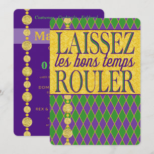 Mardi Gras Les Bons Temps Rouler Inbjudningar