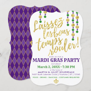 Mardi Gras Les Bons Temps Rouler Inbjudningar