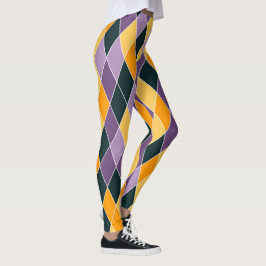 Mardi Gras Lila Guld High Quality Women's Leggings