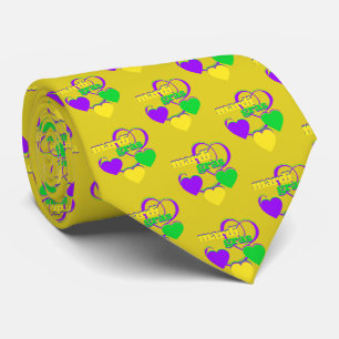 Mardi Gras Lila Gult Grönt Cute Hearts Slips