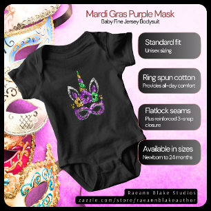 Mardi-Gras Lila Mask Babyströja T Shirt