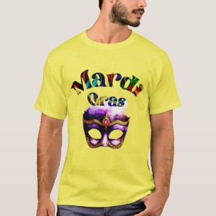 Mardi Gras - Lila Mask Tjock Tisdag New Orleans T Shirt