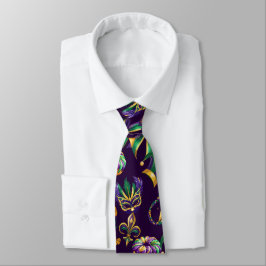Mardi Gras Lila Mönster Slips