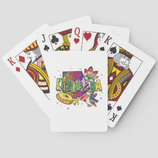 Mardi Gras Lila och Guld Lousiana Festival Casinokort