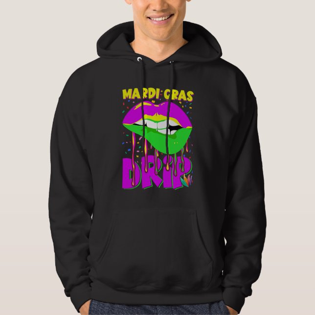 Mardi Gras lips Hoodie (Framsida)