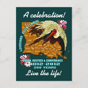 Mardi Gras Louisiana Bicentennial Party Se anmärkn Inbjudan Vykort