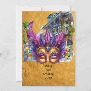 Mardi Gras Louisiana-fest Inbjudningar