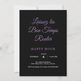 Mardi Gras Lycklig Hour Inbjudningar