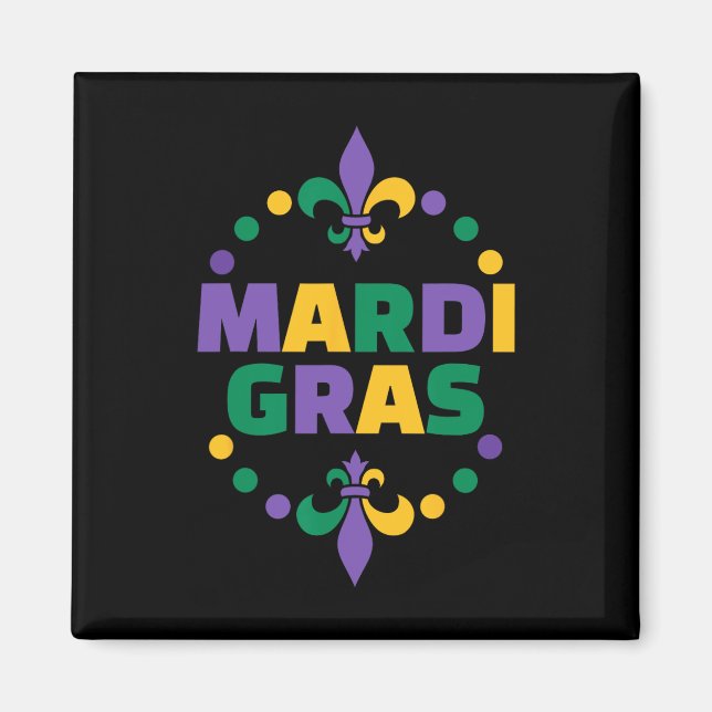 Mardi Gras Lycklig Mardi Gras Carnival Magnet (Framsidan)