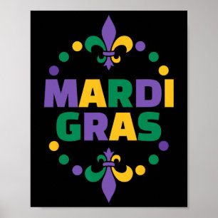 Mardi Gras Lycklig Mardi Gras Carnival Poster