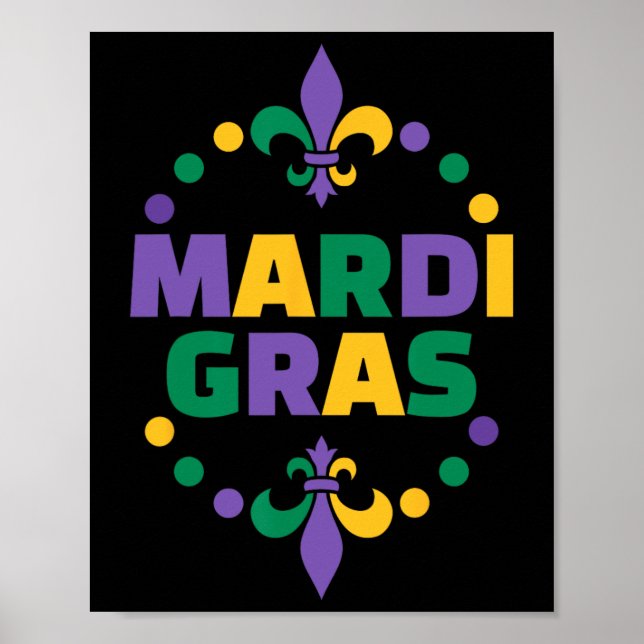 Mardi Gras Lycklig Mardi Gras Carnival Poster (Framsidan)