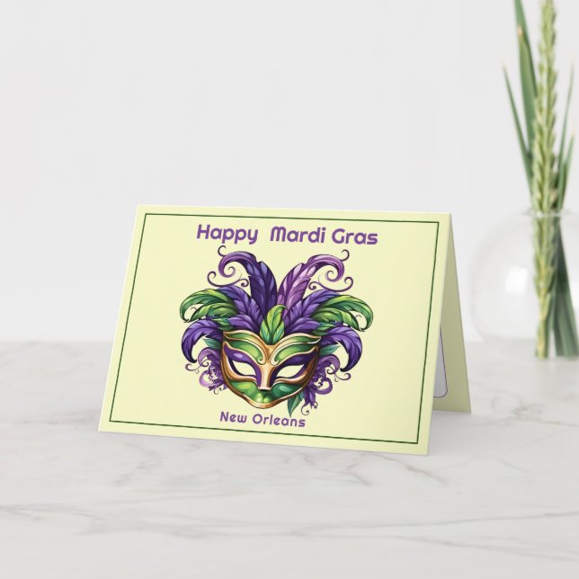 💚💜💛 Mardi Gras Magi  Kort (Framsida)