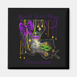 Mardi Gras Magi Louisiana Karnevalsmaskerad Män Kv Magnet