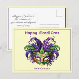 💚 💜 💛 Mardi Gras Magic Vykort