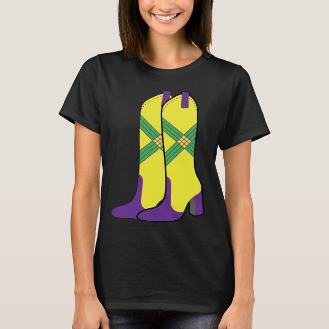 Mardi Gras Majorettes Boots Funny Parade Festival  T Shirt (Framsida)