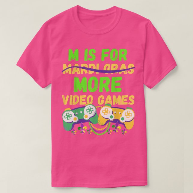 Mardi Gras Manar Tee Gamers Video Games Controller (Design framsida)