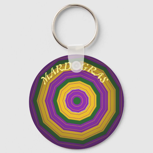 Mardi Gras, Mandala Mönster Färgrik Nyckelring (Framsida)