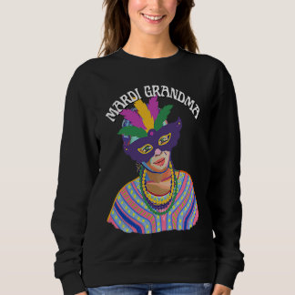 Mardi Gras Mardi Grandma With Mardi Gras Beads Mas T Shirt