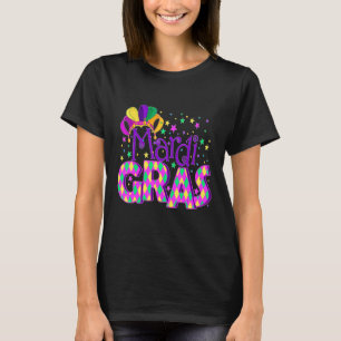 Mardi Gras-Mardi Gras 2022 Pärlor Mask Feathers T Shirt