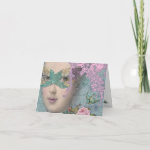 Mardi Gras Marie Antoinette Masquerad Kort