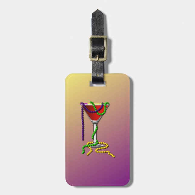 Mardi Gras Martini Bagagebricka (Vertikal Framsida)
