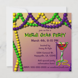 Mardi Gras Martini Inbjudningar