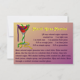 Mardi Gras Martini-receptkort