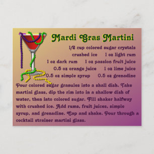 Mardi Gras Martini Vykort
