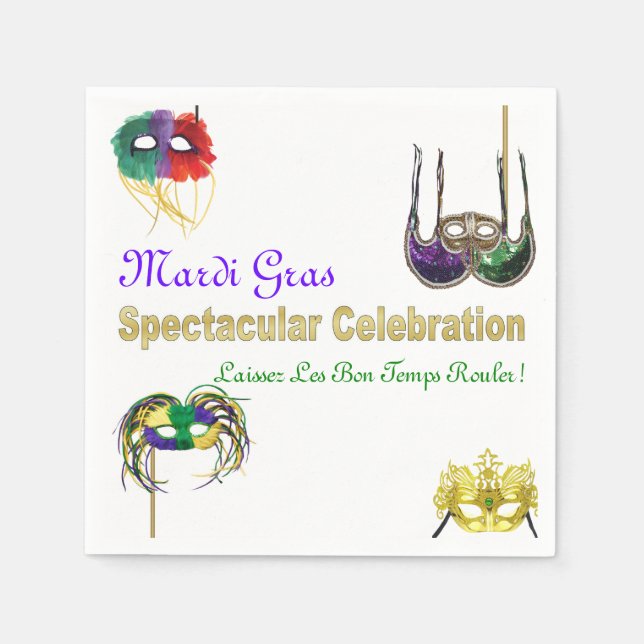 Mardi Gras Mask 1 Pappersservett (Framsidan)