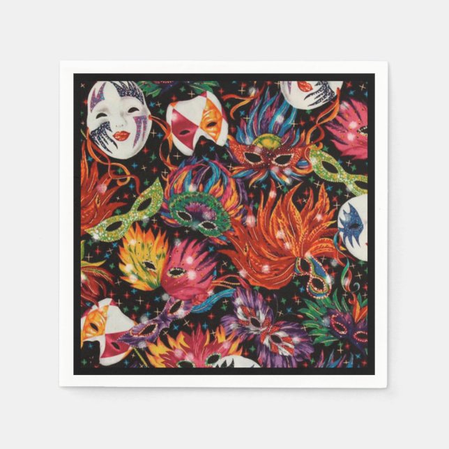 Mardi Gras Mask 2 Pappersservett (Framsidan)