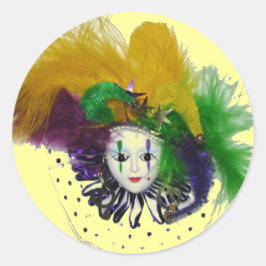 Mardi Gras Mask 2 Sticker Runt Klistermärke